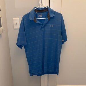 Under Armour Men's Striped Blue Polo Shirt